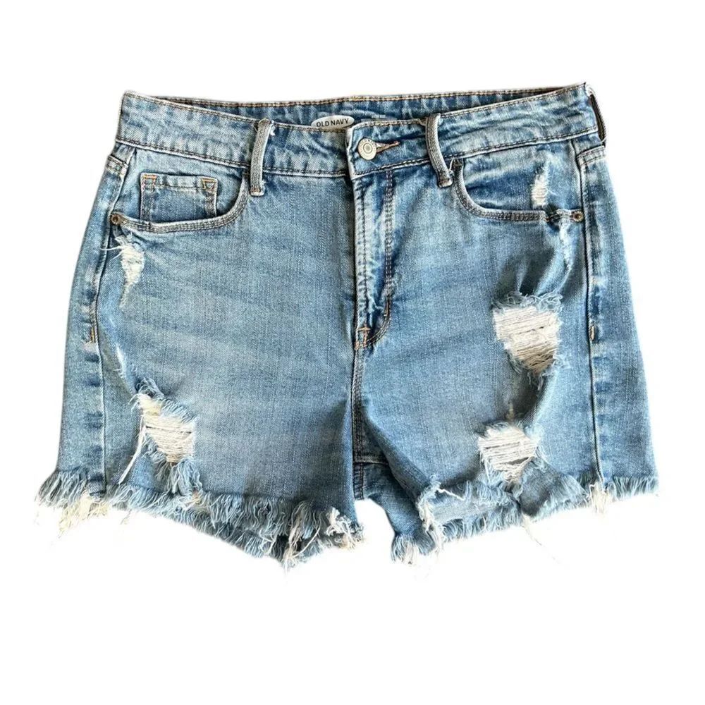 Old Navy high rise cut off distressed jean shorts size 4
